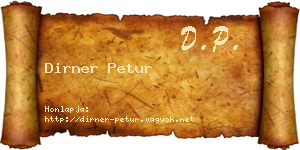 Dirner Petur névjegykártya